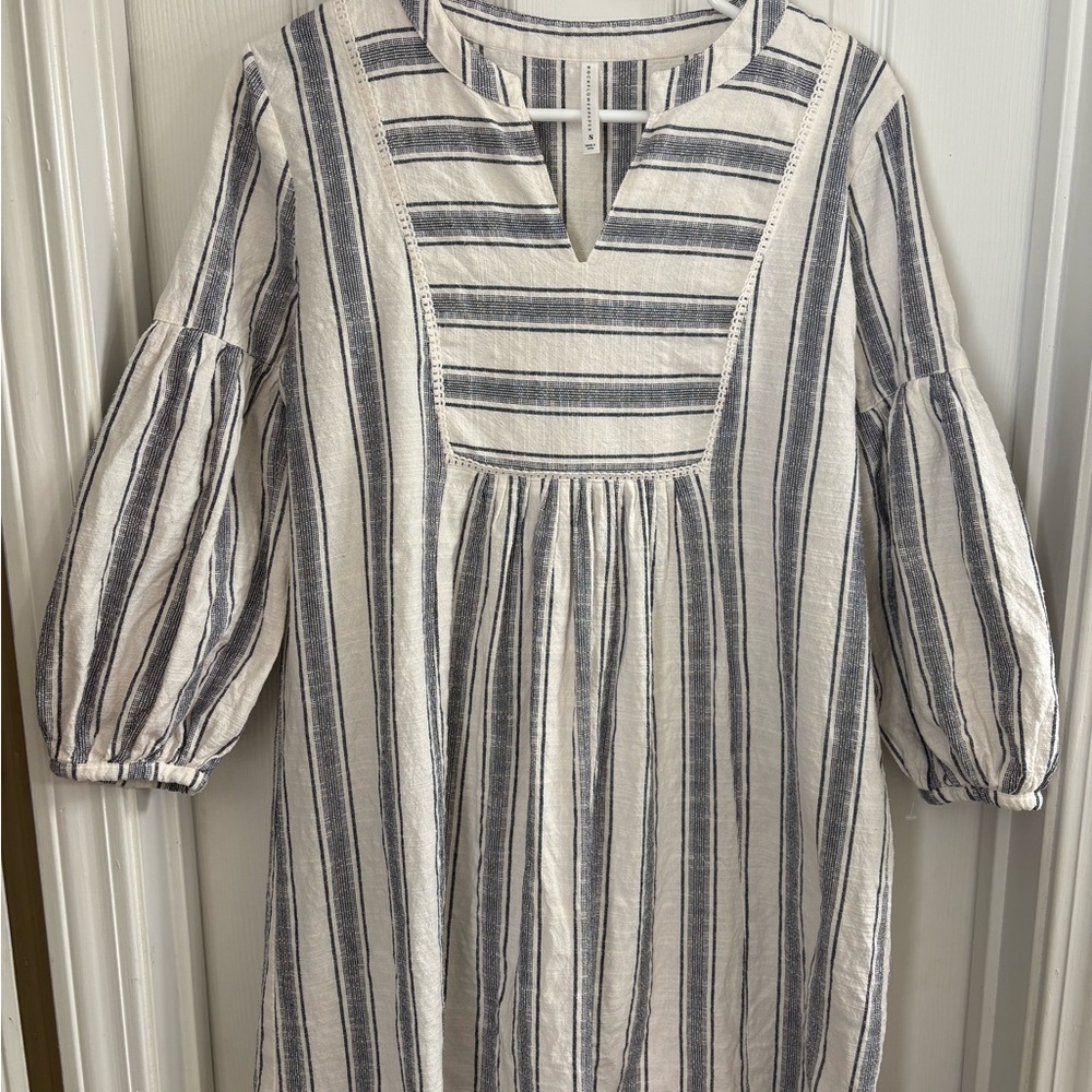 Striped Blue and White Women's Dress